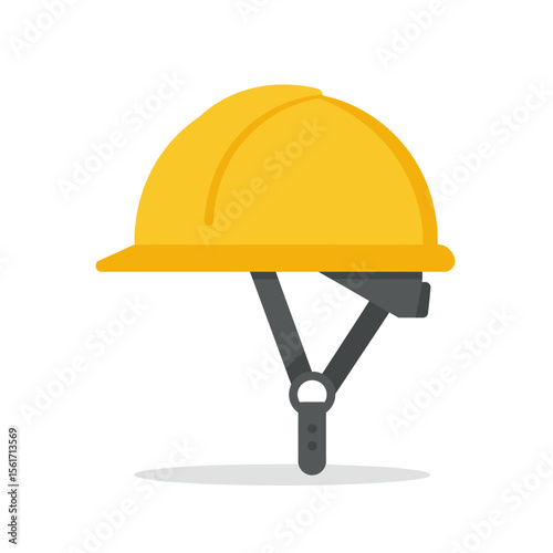 Construction helmet icon in flat style. Safety cap vector illustration