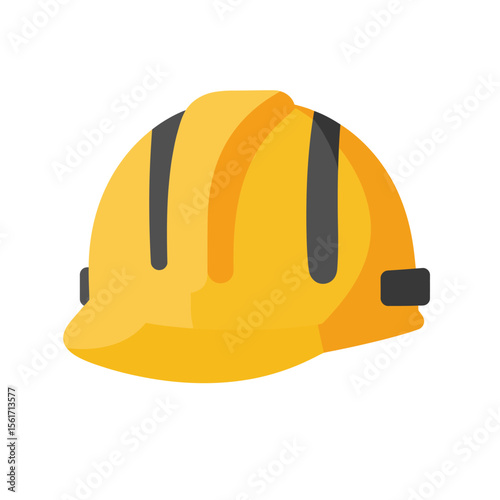 Construction helmet icon in flat style. Safety cap vector illustration
