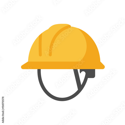 Construction helmet icon in flat style. Safety cap vector illustration