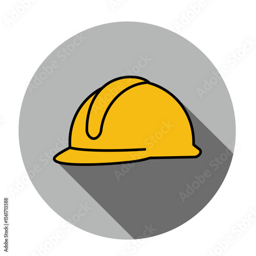 Construction helmet icon in flat style. Safety cap vector illustration