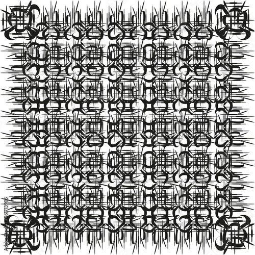 Geometric grid icon. Square mesh pattern. Abstract matrix Vector. Repeating tile design.