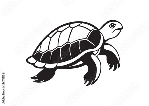 Turtle Silhouette, Turtle Vector, Turtle Icon Illustration