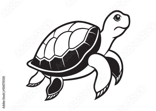 Turtle Silhouette, Turtle Vector, Turtle Icon Illustration