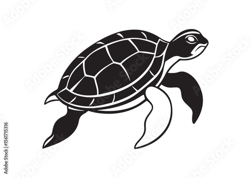 Turtle Silhouette, Turtle Vector, Turtle Icon Illustration