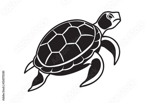 Turtle Silhouette, Turtle Vector, Turtle Icon Illustration