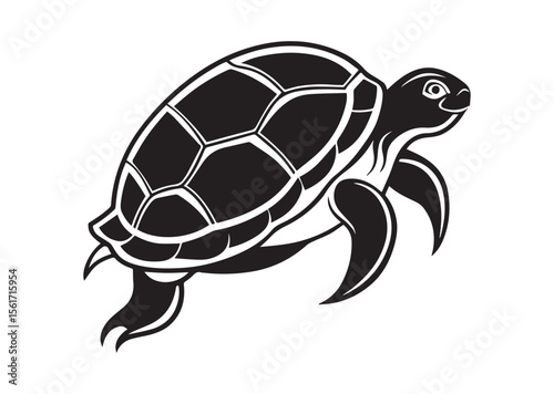 Turtle Silhouette, Turtle Vector, Turtle Icon Illustration