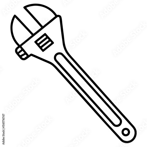 Adjustable Wrench Vector Icon