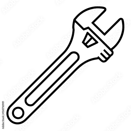 Adjustable Wrench Vector Icon