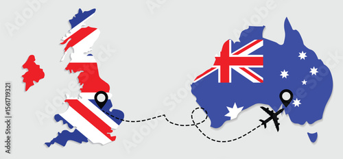 Travel to Australia by airplane from Great Britain