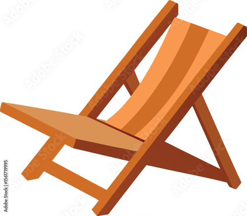 Beautiful deckchair vector art illustration