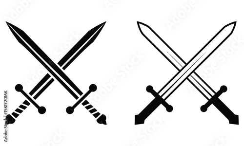 vector illustration of a set of swords