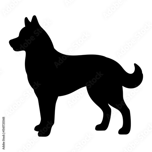 German Shepherd silhouette vector, a black German Shepherd dog vector art design, and a silhouette of a dog isolated on a white background