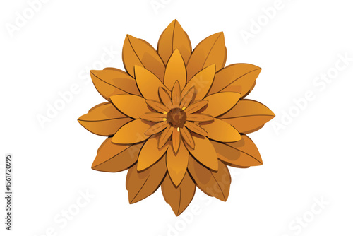 Artistic simulated dried pressed flower design with vibrant color accents