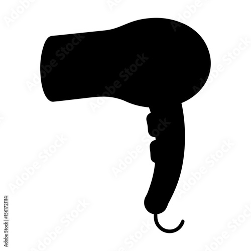 hair dryer silhouette vector, a black hair dryer vector art design, and a silhouette of a hair dryer isolated on a white background