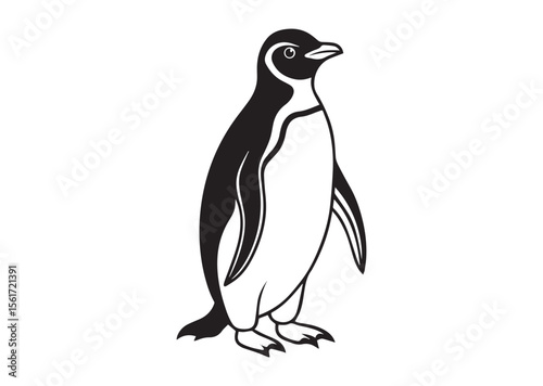 Penguin Silhouette, Penguin Vector Illustration