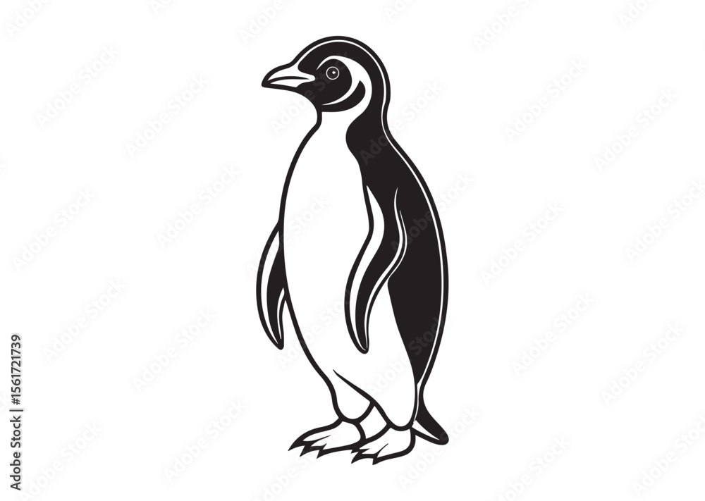Fototapeta premium Penguin Silhouette, Penguin Vector Illustration