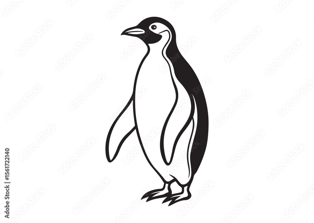 Naklejka premium Penguin Silhouette, Penguin Vector Illustration