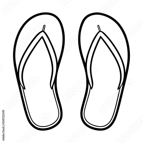 Flip flop silhouette vector, a black flip flops vector art design, and a silhouette of flip flops isolated on a white background