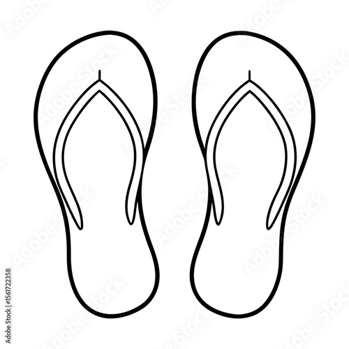 Flip flop silhouette vector, a black flip flops vector art design, and a silhouette of flip flops isolated on a white background