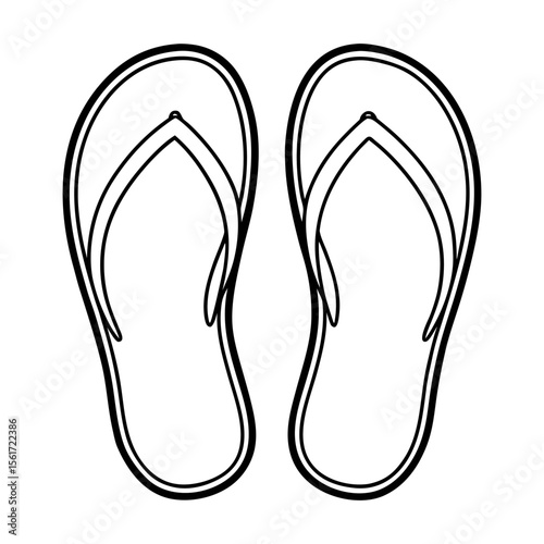 Flip flop silhouette vector, a black flip flops vector art design, and a silhouette of flip flops isolated on a white background