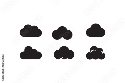 Versatile Cloud Icon Set for Weather Forecast and App Design