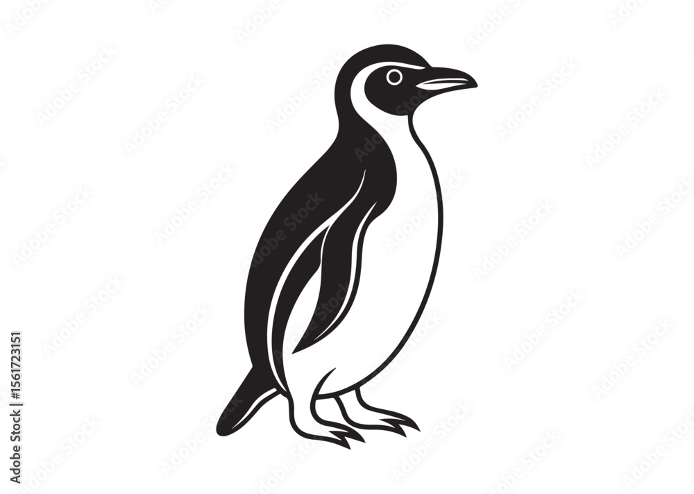Obraz premium Penguin Silhouette, Penguin Vector Illustration