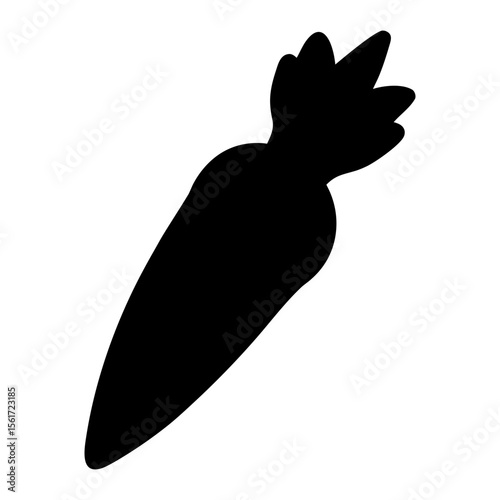 Carrot outline vector art, a carrot silhouette, a black carrot icon silhouette, isolated