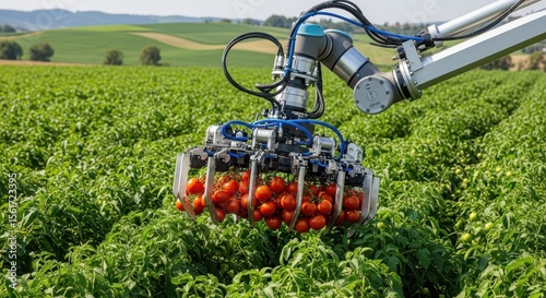 Wallpaper Mural Automated Tomato Harvesting in a Field Torontodigital.ca