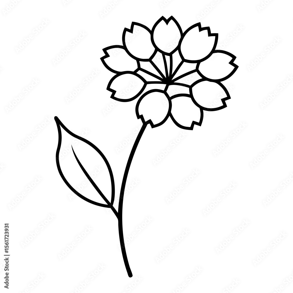 Obraz premium Flower plant outline vector art, a floral plant silhouette, a black flower tree icon silhouette, isolated