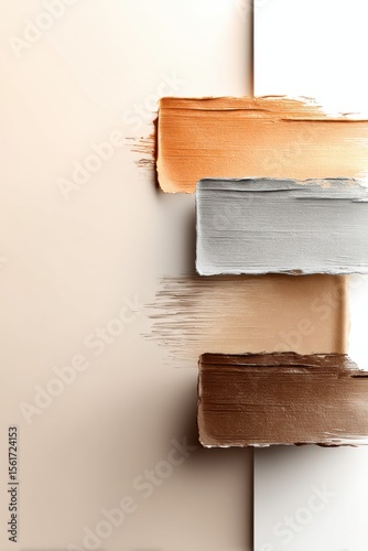 Artistic illustration of foundation textures showcasing diverse shades for beauty and makeup