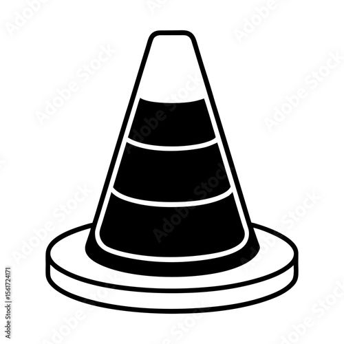 Traffic cone vector art, a traffic cone silhouette, a black traffic cone icon silhouette, isolated