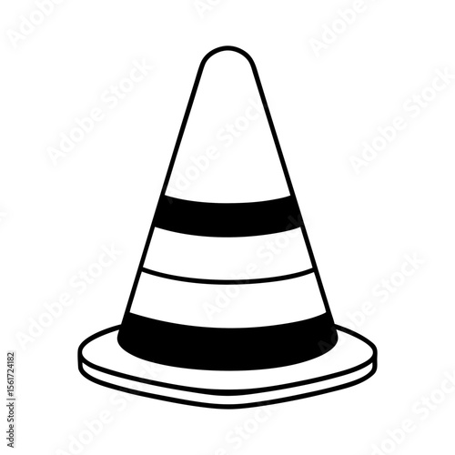 Traffic cone vector art, a traffic cone silhouette, a black traffic cone icon silhouette, isolated