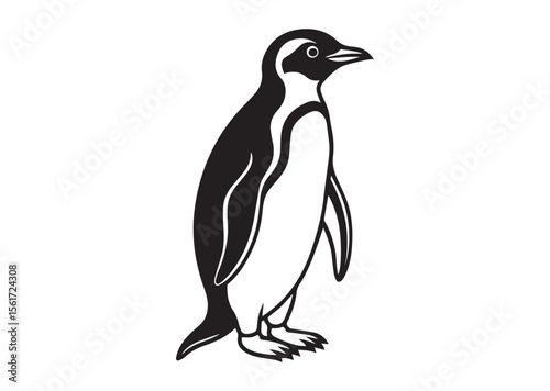 Penguin Silhouette, Penguin Vector Illustration