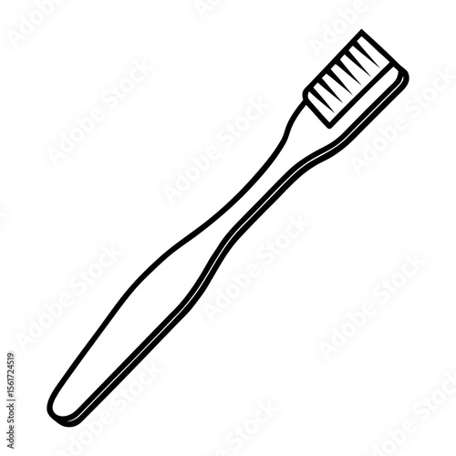 Toothbrush vector art, a brush silhouette, a black toothbrush icon silhouette, isolated