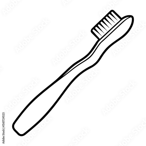 Toothbrush vector art, a brush silhouette, a black toothbrush icon silhouette, isolated