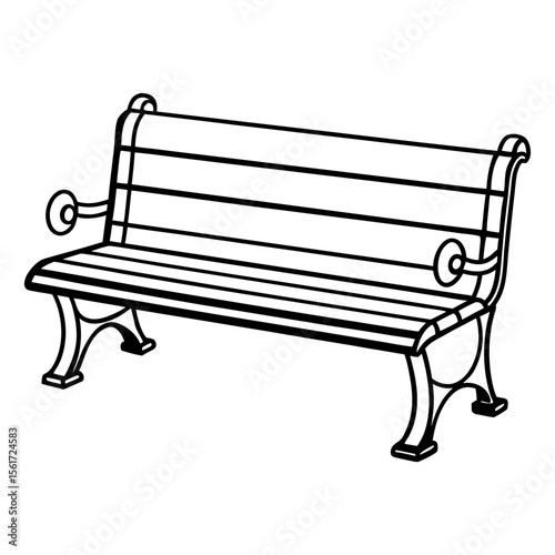 Park bench vector art, a bench silhouette, a black park bench icon silhouette, isolated