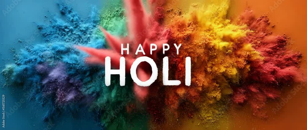 happy Holi celebrate background with a splash of color