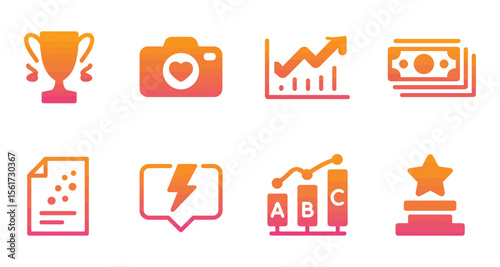 Survey, Recovery File & Winner Symbols – Flat Icon Pack

