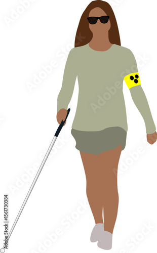 Blind Woman Clipart – Inclusive Accessibility Vector Illustration

