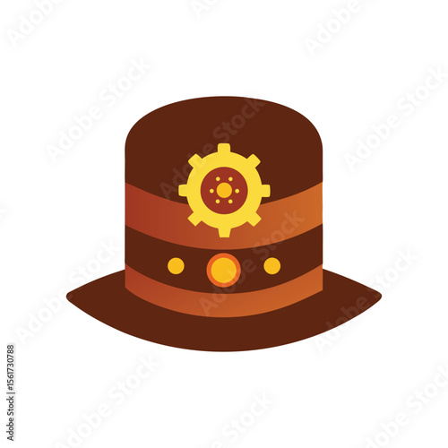 steampunk mechanical hat vector art