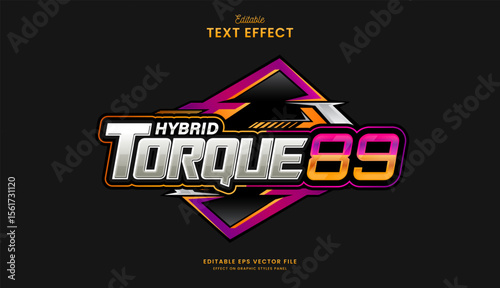 decorative automotive hybrid torque editable text effect design