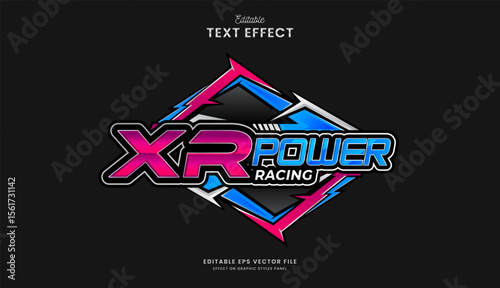 decorative automotive power racing editable text effect design