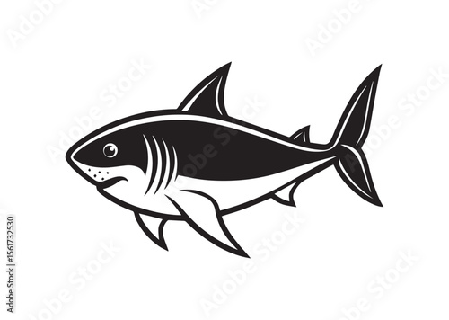 Shark Silhouette, Shark Vector, Shark Icon Illustration