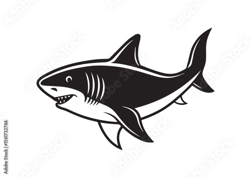 Shark Silhouette, Shark Vector, Shark Icon Illustration
