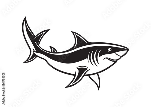 Shark Silhouette, Shark Vector, Shark Icon Illustration