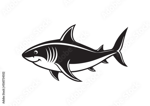 Shark Silhouette, Shark Vector, Shark Icon Illustration