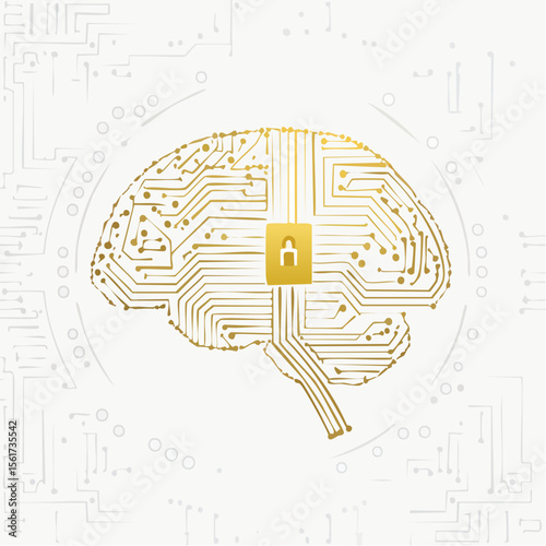concept of artificial intelligence represented by a glowing brain circuit and connected nodes