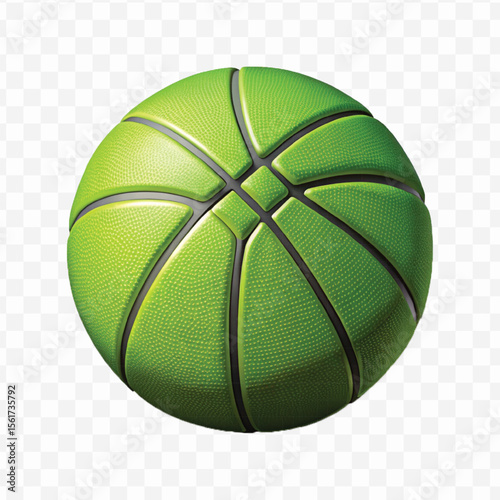 abstract 3d basketball in different colour style isolated on transparent background