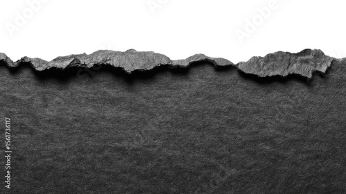  torn black paper  isolated on white background