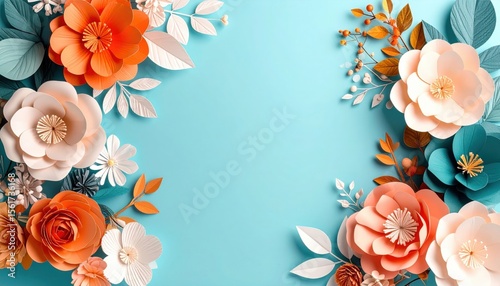Floral arrangement art studio space digital illustration colorful background close-up view creative design concept
